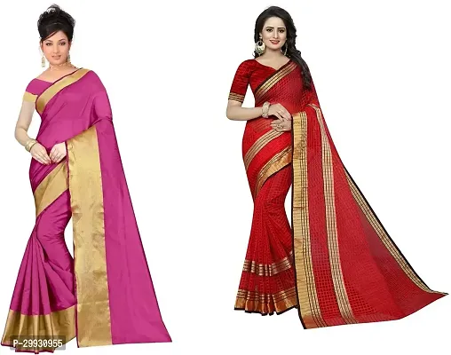 Stylish Fancy Georgette Saree With Blouse Piece Combo For Women Pack Of 2