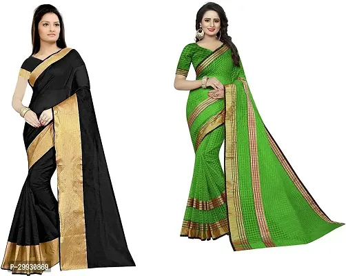 Stylish Fancy Georgette Saree With Blouse Piece Combo For Women Pack Of 2-thumb0