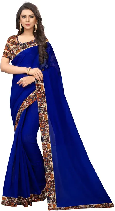 Alluring Cotton Blend Saree with Blouse piece 