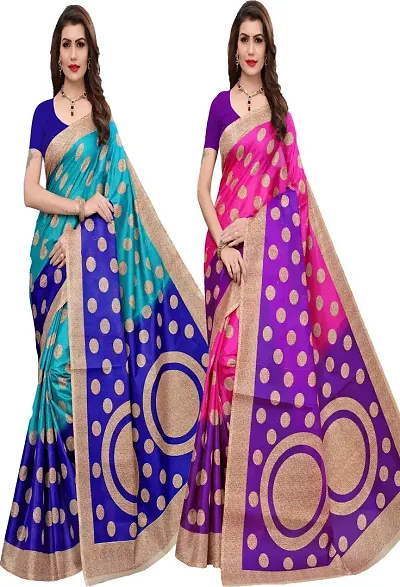 Glamorous Art Silk Saree with Blouse piece 