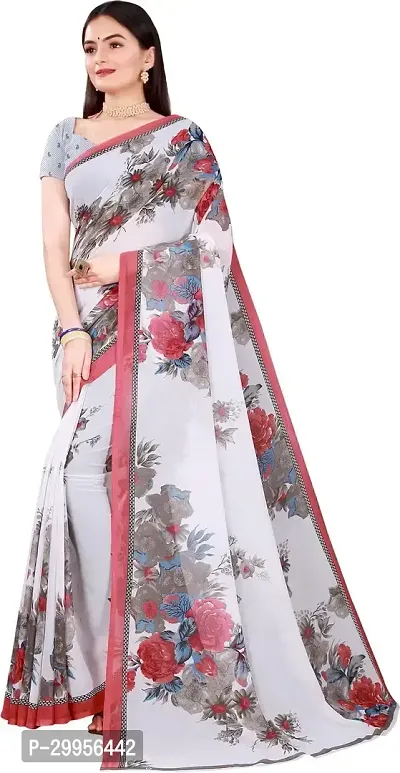 Stylish Fancy Georgette Saree With Blouse Piece For Women-thumb0