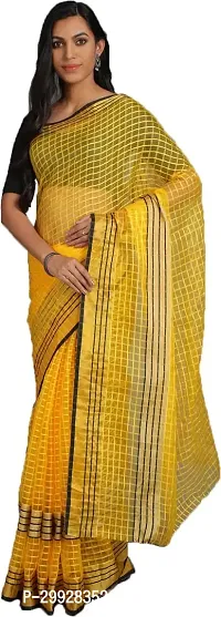 Stylish Fancy Cotton Silk Saree With Blouse Piece For Women-thumb0