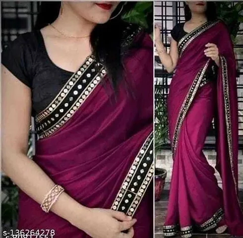 Attractive Art Silk Lace Border Saree with Blouse piece