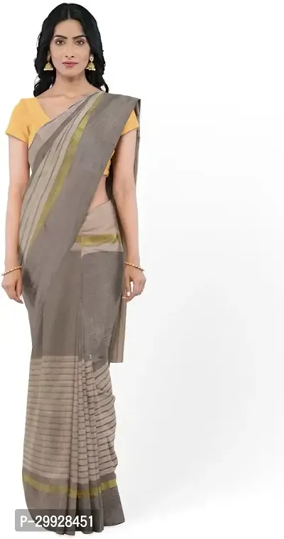 Stylish Fancy Cotton Silk Saree With Blouse Piece For Women-thumb0