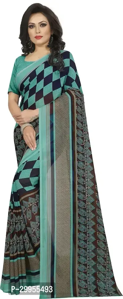 Stylish Fancy Georgette Saree With Blouse Piece For Women-thumb3