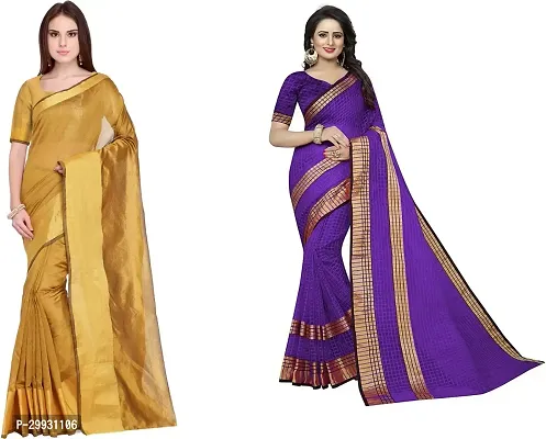 Stylish Fancy Georgette Saree With Blouse Piece Combo For Women Pack Of 2-thumb0