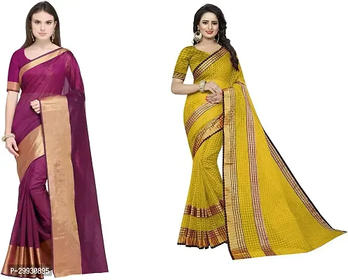 Stylish Fancy Georgette Saree With Blouse Piece Combo For Women Pack Of 2-thumb0