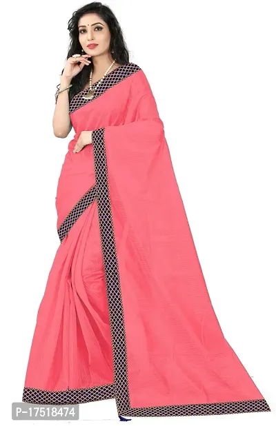 Women Stylish Art Silk Solid Saree with Blouse piece