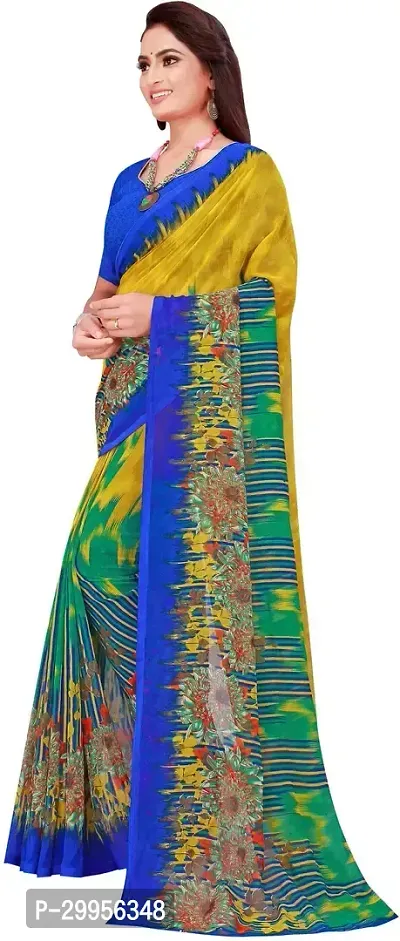 Stylish Fancy Georgette Saree With Blouse Piece For Women-thumb5