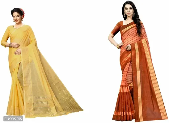 Stylish Fancy Art Silk Saree With Blouse Piece Combo For Women Pack Of 2-thumb0