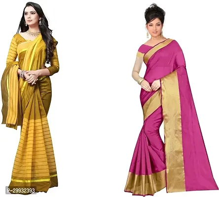 Stylish Fancy Georgette Saree With Blouse Piece Combo For Women Pack Of 2-thumb0