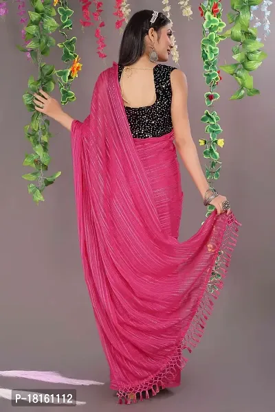 Fancy Lycra Saree With Blouse Piece For Women-thumb3