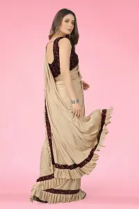 Stylish Fancy Lycra Saree With Blouse Piece For Women-thumb1