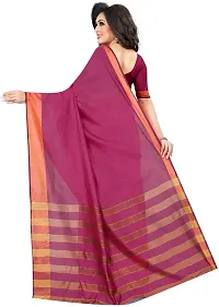 Stylish Fancy Cotton Blend Saree With Blouse Piece For Women Pack Of 2-thumb1