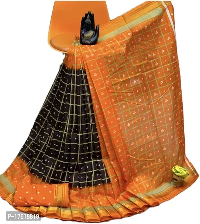 Women Stylish Cotton Silk Checked Saree with Blouse piece