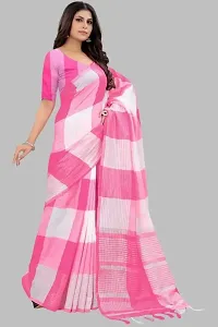 Stylish Fancy Silk Blend Saree With Blouse Piece For Women-thumb1