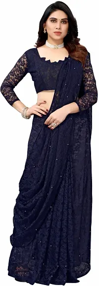 Women Stylish Georgette Embellished Saree with Blouse piece-thumb3