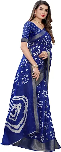 Women Stylish Cotton Silk Printed Saree with Blouse piece-thumb2