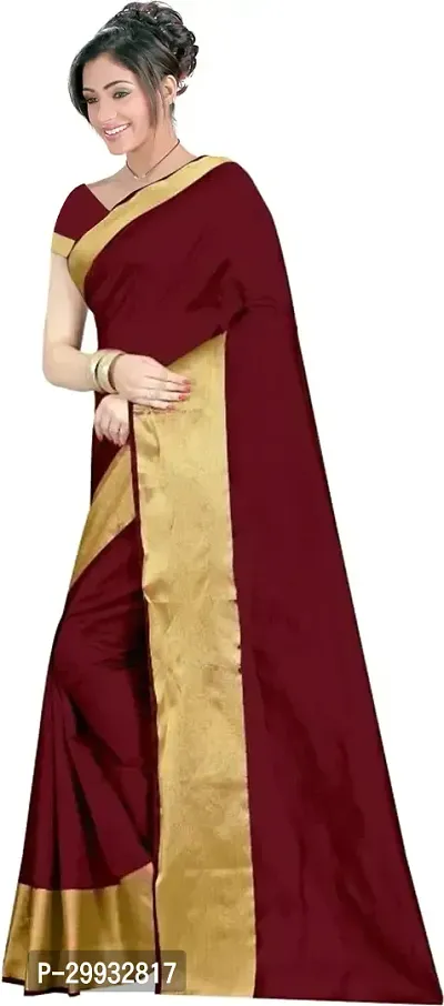 Stylish Fancy Cotton Silk Saree With Blouse Piece For Women-thumb3