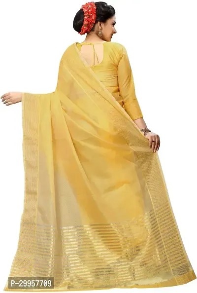 Stylish Fancy Cotton Silk Saree With Blouse Piece For Women-thumb3