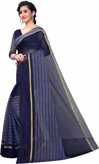 Stylish Fancy Cotton Silk Saree With Blouse Piece For Women-thumb1