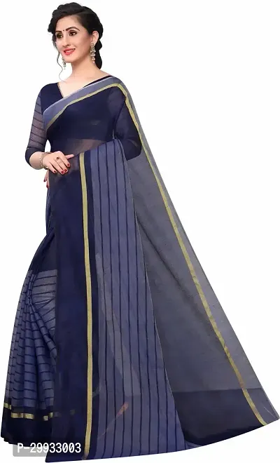 Stylish Fancy Cotton Silk Saree With Blouse Piece For Women-thumb2