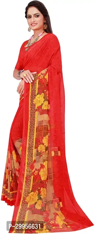 Stylish Fancy Georgette Saree With Blouse Piece For Women-thumb5