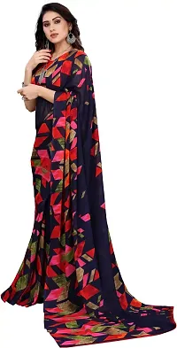 Stylish Fancy Georgette Saree With Blouse Piece For Women-thumb3