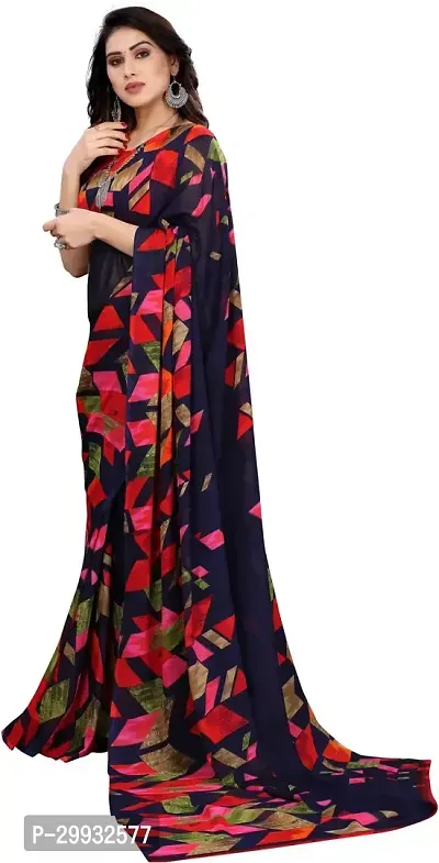 Stylish Fancy Georgette Saree With Blouse Piece For Women-thumb4