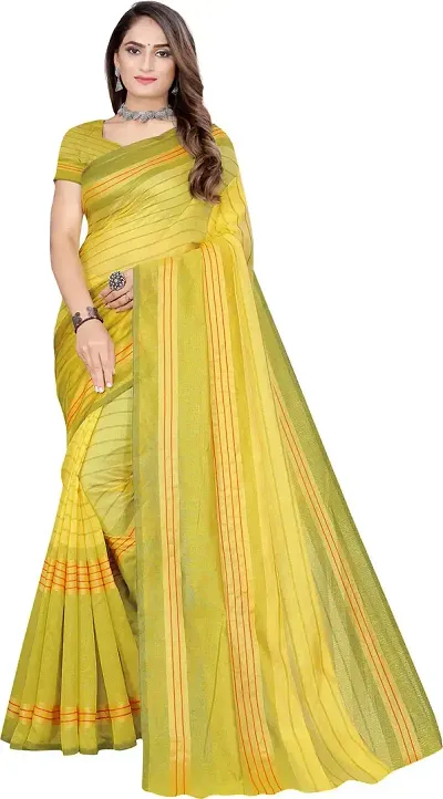 Trending Cotton Silk Saree with Blouse piece 