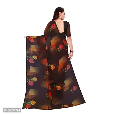 Todaydeal Black Printed Georgette saree with Blouse-thumb3