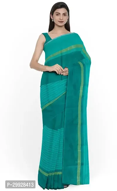 Stylish Fancy Cotton Silk Saree With Blouse Piece For Women-thumb0