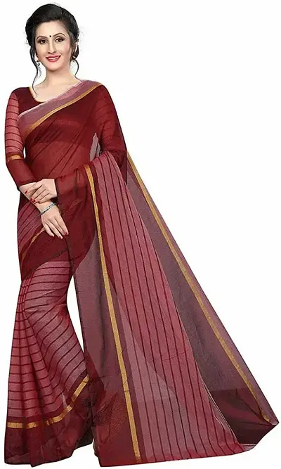 Latest Trendy Chanderi Cotton Printed Sarees with Blouse Piece