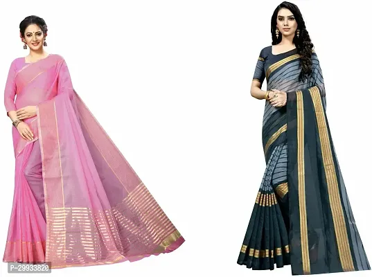 Stylish Fancy Art Silk Saree With Blouse Piece For Women Pack Of 2