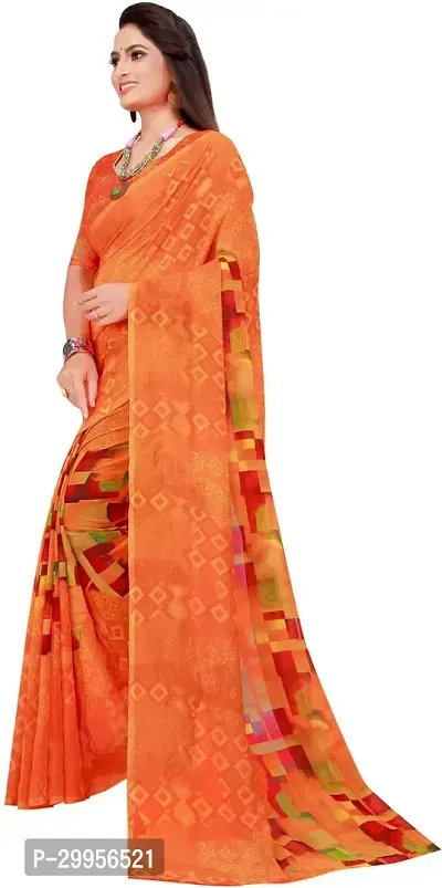 Stylish Fancy Georgette Saree With Blouse Piece For Women-thumb5