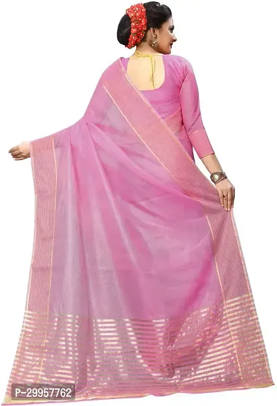 Stylish Fancy Cotton Silk Saree With Blouse Piece For Women-thumb3