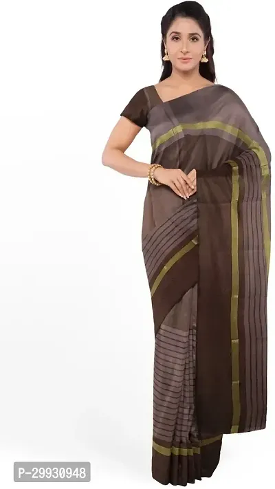 Stylish Fancy Cotton Silk Saree With Blouse Piece For Women-thumb0