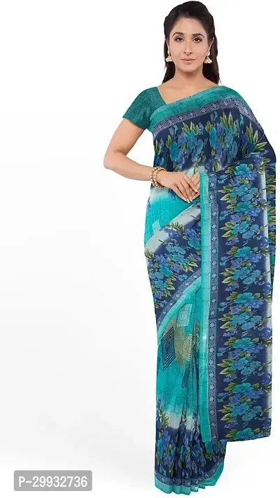 Stylish Fancy Georgette Saree With Blouse Piece For Women-thumb0