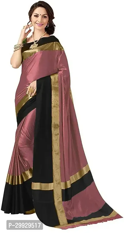 Stylish Fancy Cotton Silk Saree With Blouse Piece For Women-thumb0