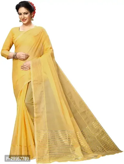 Stylish Fancy Cotton Silk Saree With Blouse Piece For Women