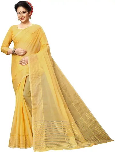 Mine Choice women's kota doriya saree with running blouse peice