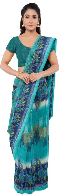 Stylish Fancy Georgette Saree With Blouse Piece For Women-thumb1