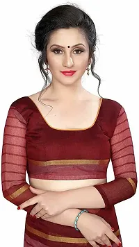 Stylish Fancy Cotton Silk Saree With Blouse Piece For Women-thumb3