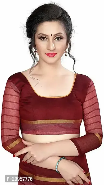 Stylish Fancy Cotton Silk Saree With Blouse Piece For Women-thumb4