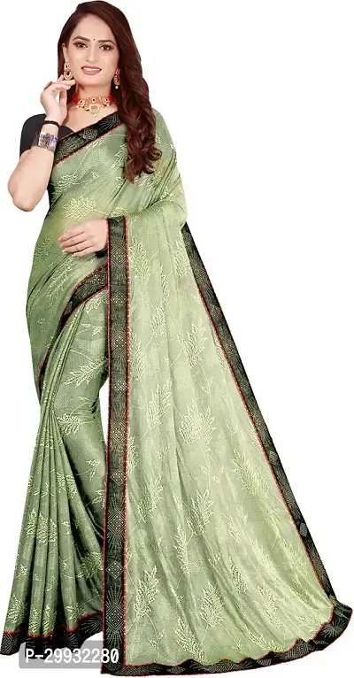 Stylish Fancy Lycra Saree With Blouse Piece For Women-thumb0