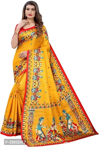 Stylish Fancy Art Silk Saree With Blouse Piece For Women-thumb0