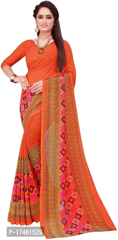 Women Stylish Georgette Printed Saree with Blouse piece-thumb3