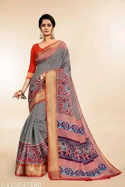 Cotton Printed Saree With Blouse Piece