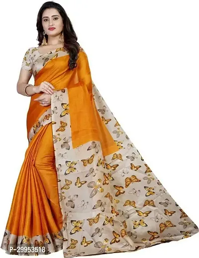 Stylish Fancy Art Silk Saree With Blouse Piece For Women-thumb0