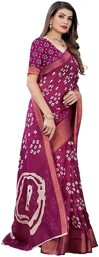 Women Stylish Cotton Silk Printed Saree with Blouse piece-thumb3